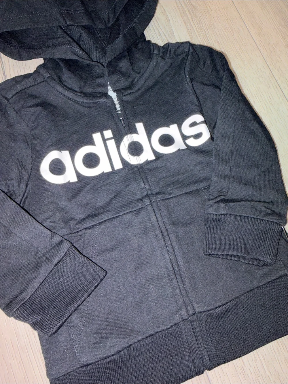 adidas Black Kids Hoodie & Joggers with White Logo